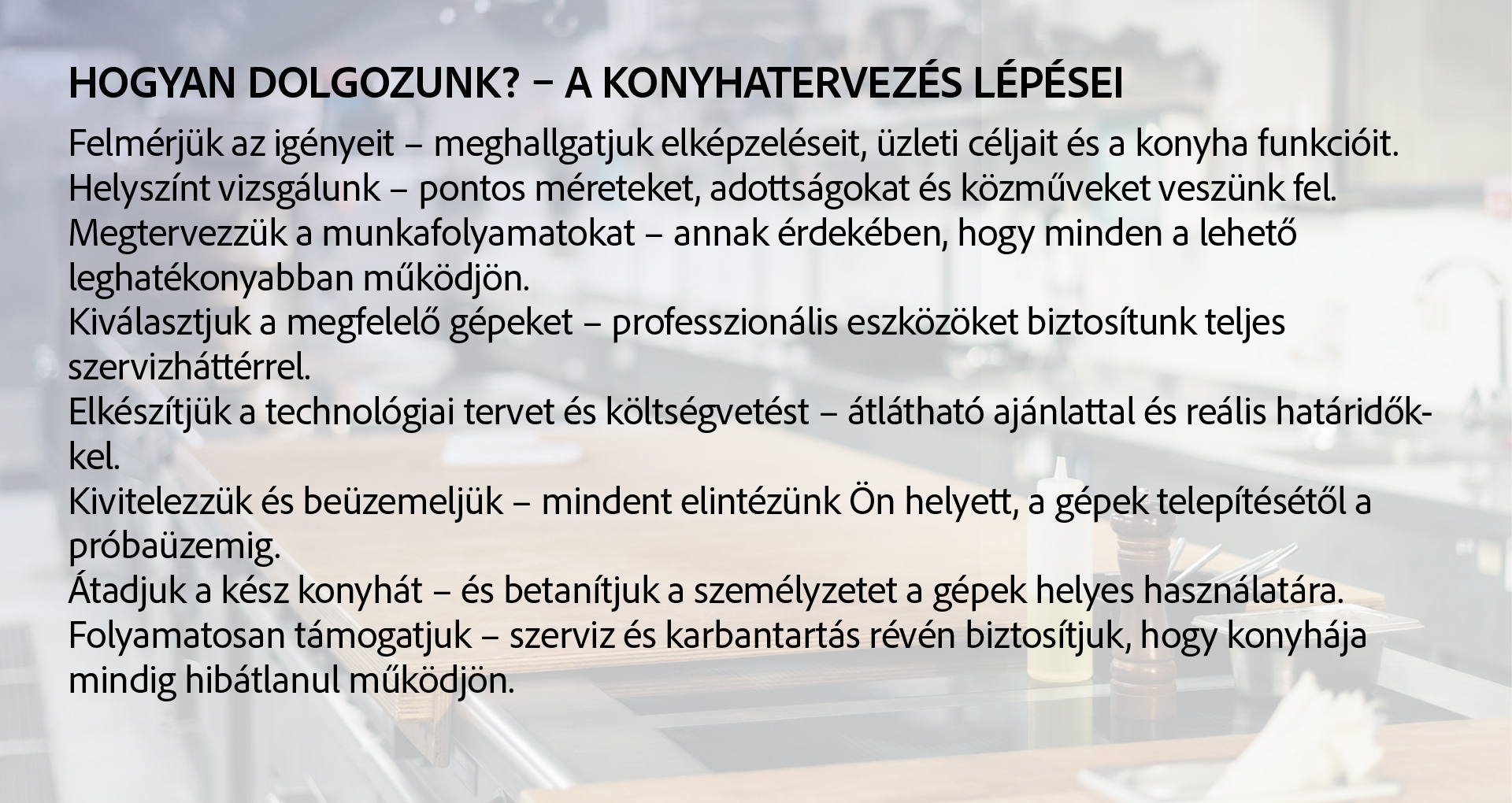 Ipari konyhatervezés lépései